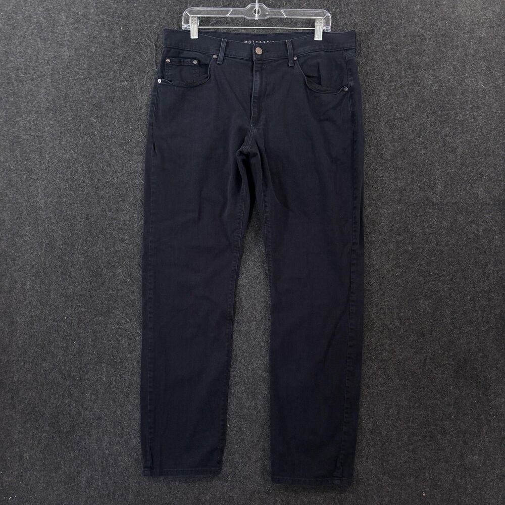 Mott & Bow Jeans Men's 36x32 Navy Blue Dark Wash Slim Tapered Stretch Pants